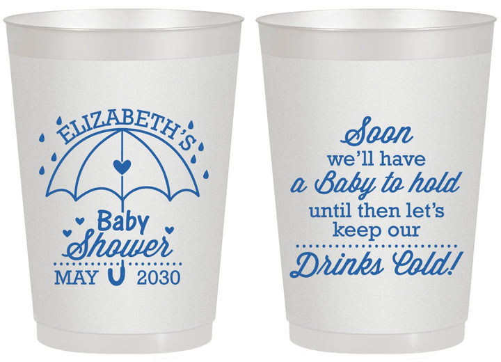 Personalized Baby Shower 20 oz Frosted Cups - April Showers May Babies | 90098