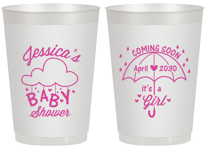 Personalized Baby Shower 20 oz Frosted Cups - April Showers May Babies | 90099