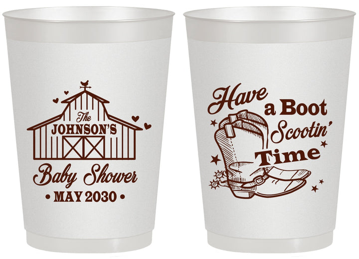 Personalized Baby Shower 20 oz Frosted Cups - Farm Country | 90107
