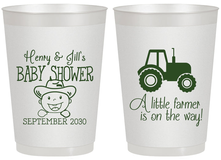 Personalized Baby Shower 20 oz Frosted Cups - Little Farmer | 90108