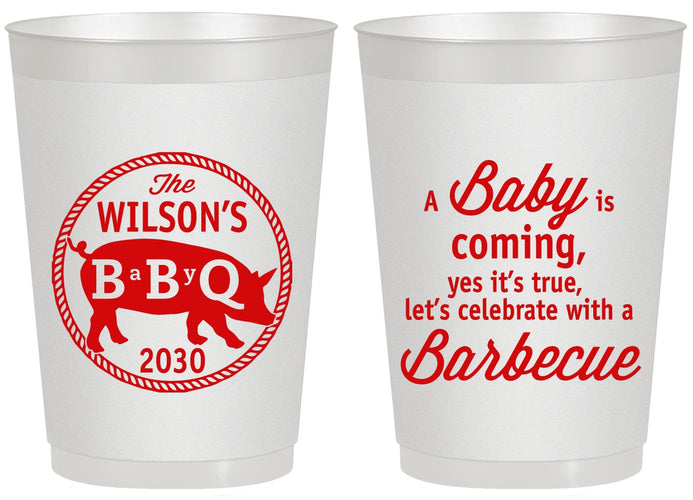 Personalized Baby Shower 20 oz Frosted Cups - Bbq | 90110