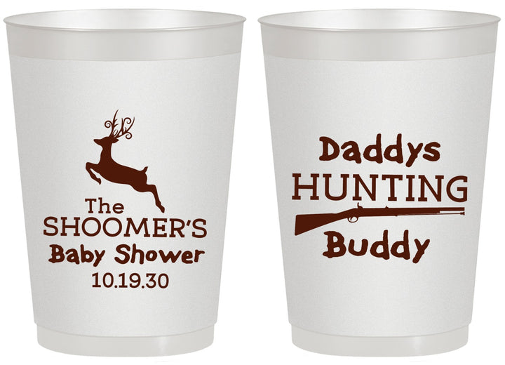 Personalized Baby Shower 20 oz Frosted Cups - Hunting Deer | 90118