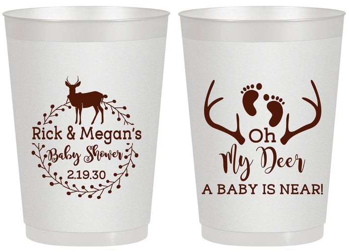 Personalized Baby Shower 20 oz Frosted Cups - Oh My Deer | 90123