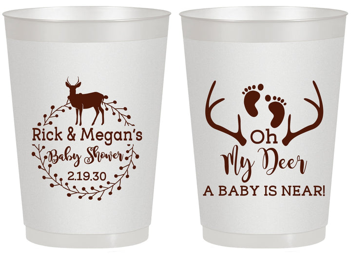 Personalized Baby Shower 20 oz Frosted Cups - Oh My Deer | 90123