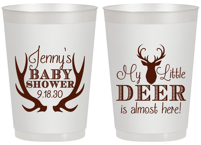 Personalized Baby Shower 20 oz Frosted Cups - My Little Deer | 90124