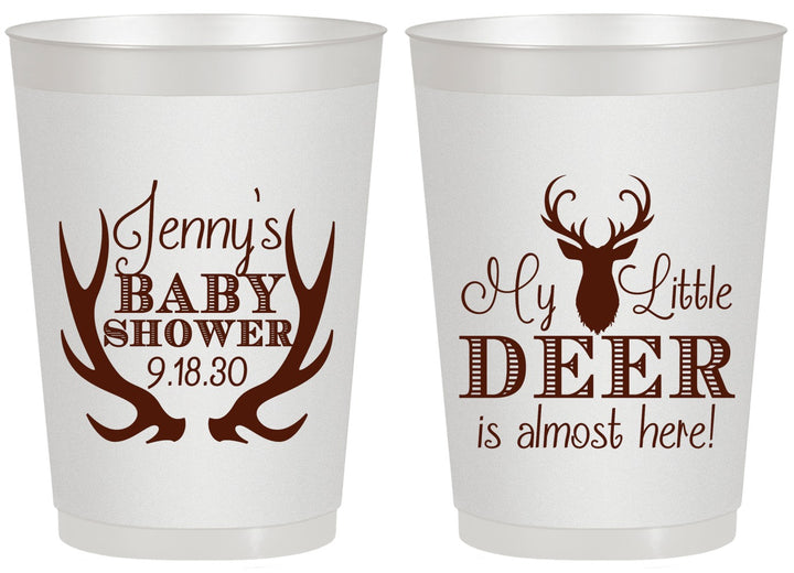 Personalized Baby Shower 20 oz Frosted Cups - My Little Deer | 90124