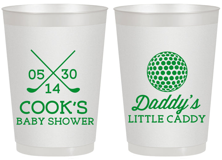 Personalized Baby Shower 20 oz Frosted Cups - Golf Little Caddy | 90135