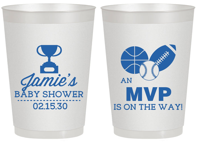 Personalized Baby Shower 20 oz Frosted Cups - Sports Mvp | 90141