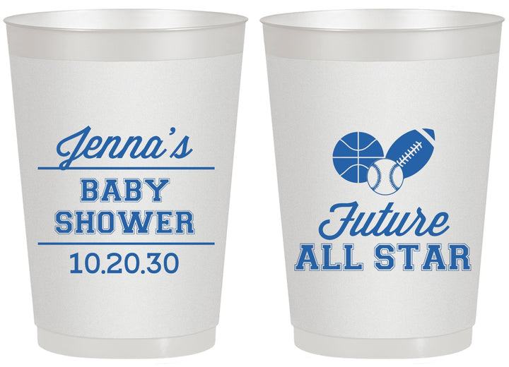 Personalized Baby Shower 20 oz Frosted Cups - Future All Star | 90146