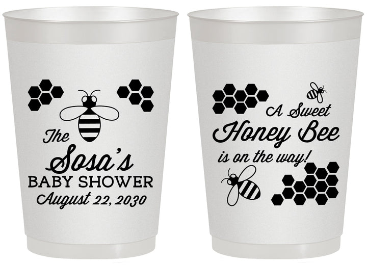 Personalized Baby Shower 20 oz Frosted Cups - Honey Bee | 90154