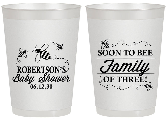 Personalized Baby Shower 20 oz Frosted Cups - Bee Family | 90155