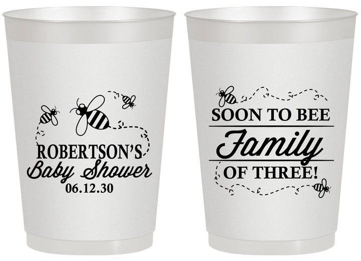 Personalized Baby Shower 20 oz Frosted Cups - Bee Family | 90155