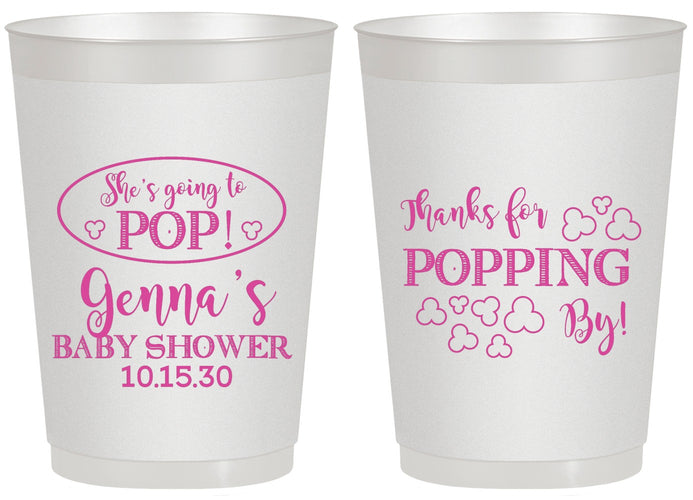 Personalized Baby Shower 20 oz Frosted Cups - Popping By | 90158