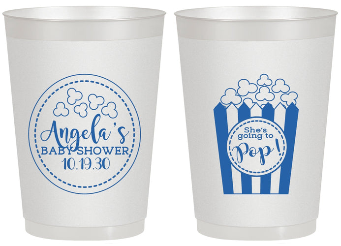 Personalized Baby Shower 20 oz Frosted Cups - Shes Going To Pop | 90159
