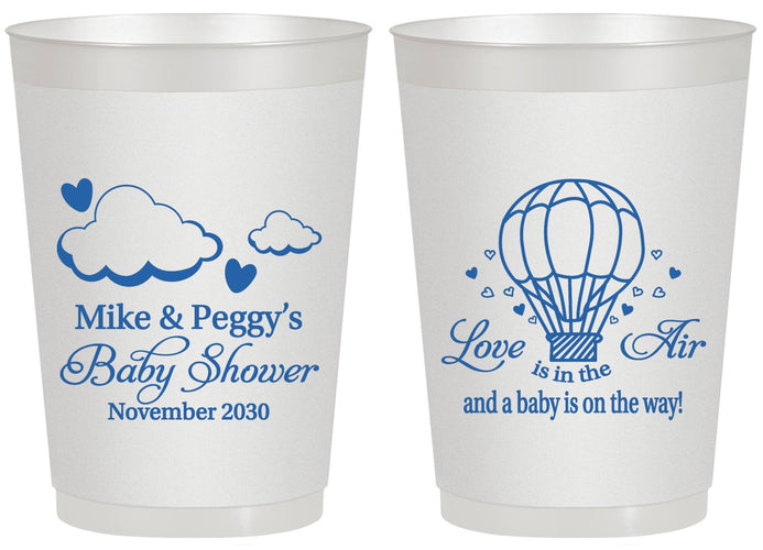 Personalized Baby Shower 20 oz Frosted Cups - Love Is In The Air | 90163