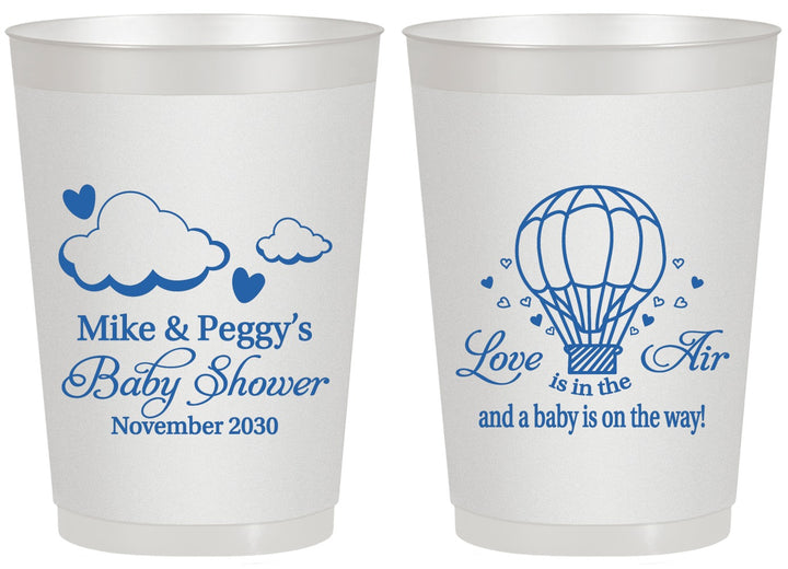 Personalized Baby Shower 20 oz Frosted Cups - Love Is In The Air | 90163