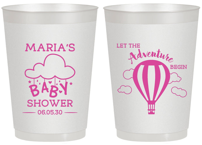 Personalized Baby Shower 20 oz Frosted Cups - Hot Air Balloon | 90164