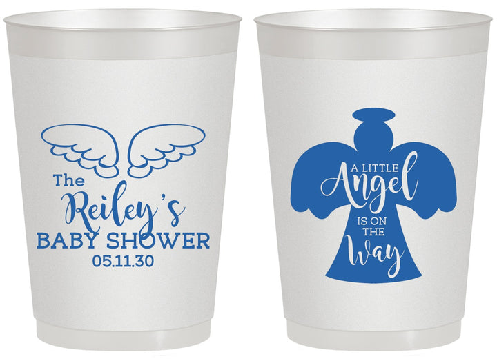 Personalized Baby Shower 20 oz Frosted Cups - Angel On The Way | 90165