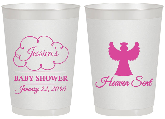 Personalized Baby Shower 20 oz Frosted Cups - Heaven Sent | 90166