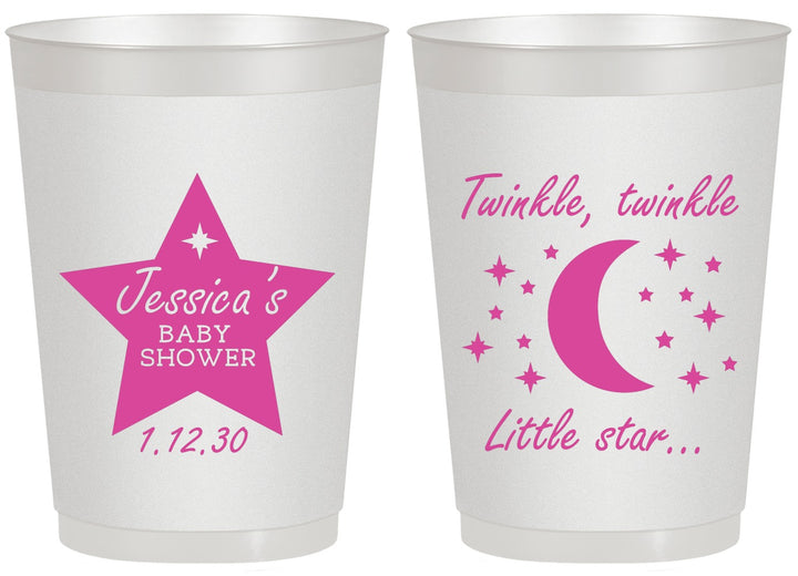 Personalized Baby Shower 20 oz Frosted Cups - Twinkle Twinkle Little Star | 90168