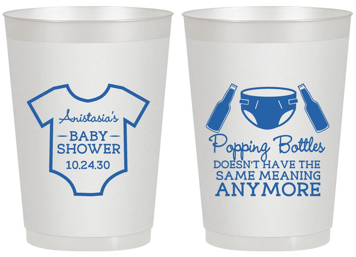 Personalized Baby Shower 20 oz Frosted Cups - Popping Bottles | 90169
