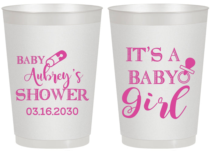 Personalized Baby Shower 20 oz Frosted Cups - Baby Girl | 90171