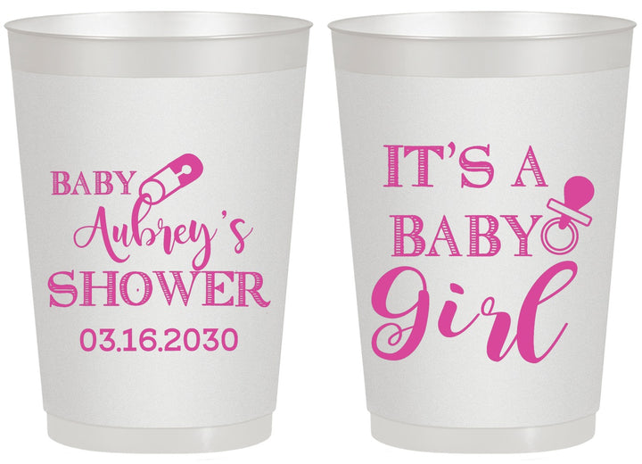 Personalized Baby Shower 20 oz Frosted Cups - Baby Girl | 90171