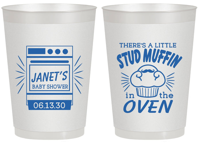 Personalized Baby Shower 20 oz Frosted Cups - Stud Muffin | 90182