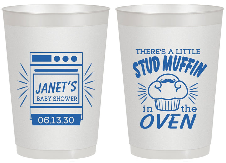Personalized Baby Shower 20 oz Frosted Cups - Stud Muffin | 90182