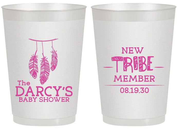 Personalized Baby Shower 20 oz Frosted Cups - Tribe Member | 90183