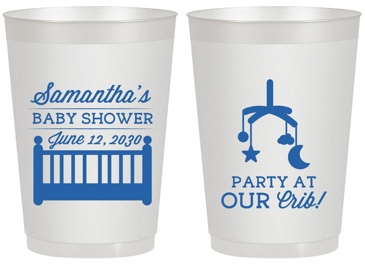 Personalized Baby Shower 20 oz Frosted Cups - Party At Our Crib | 90187