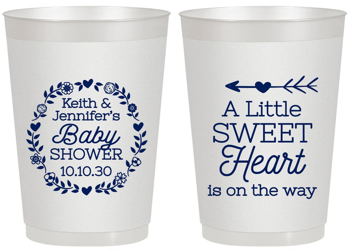 Personalized Baby Shower 20 oz Frosted Cups - Little Sweet Heart | 90195