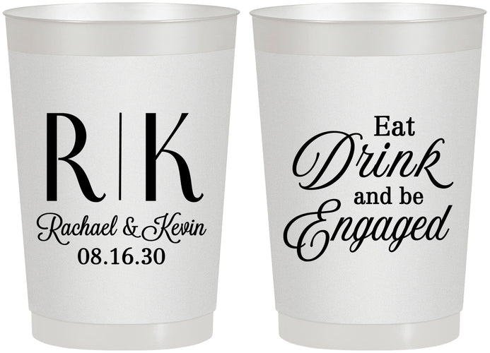 Personalized Engagement 22 oz Frosted Cups - Eat Drink Be Engaged | 10000