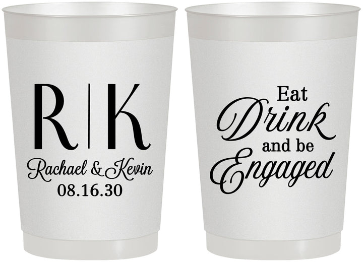 Personalized Engagement 22 oz Frosted Cups - Eat Drink Be Engaged | 10000