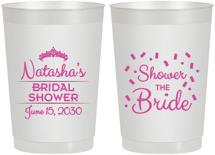 Personalized Bridal Shower 22 oz Frosted Cups - Shower The Bride | 100001