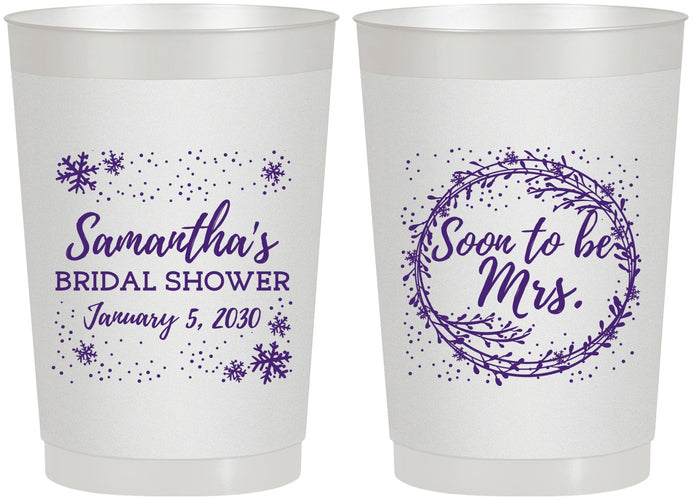 Personalized Bridal Shower 22 oz Frosted Cups - Soon To Be Mrs | 100004