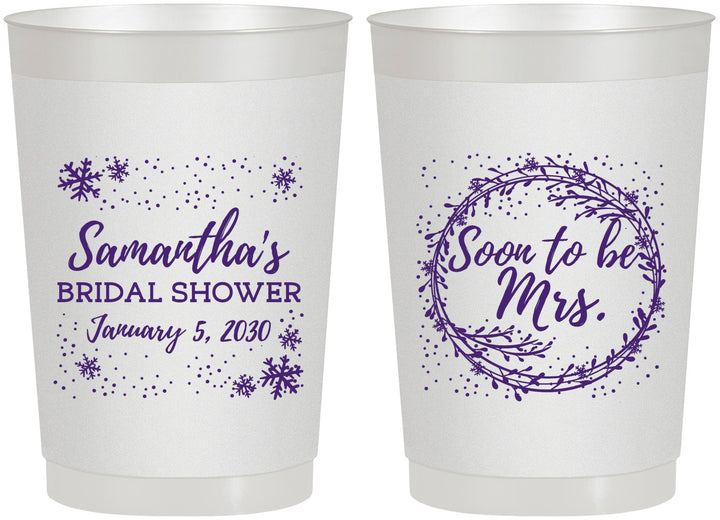 Personalized Bridal Shower 22 oz Frosted Cups - Soon To Be Mrs | 100004