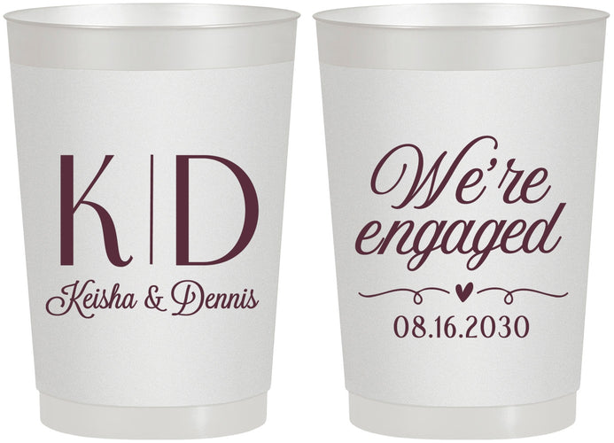 Personalized Engagement 22 oz Frosted Cups - We Are Engaged | 10001