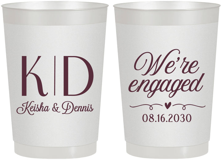 Personalized Engagement 22 oz Frosted Cups - We Are Engaged | 10001