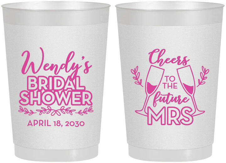 Personalized Bridal Shower 22 oz Frosted Cups - Future Mrs | 100011