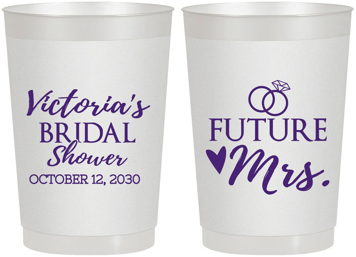 Personalized Bridal Shower 22 oz Frosted Cups - Future Mrs | 100012