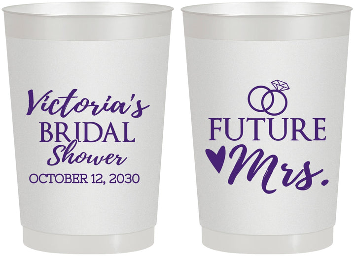 Personalized Bridal Shower 22 oz Frosted Cups - Future Mrs | 100012