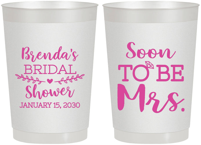 Personalized Bridal Shower 22 oz Frosted Cups - Soon To Be Mrs | 100013