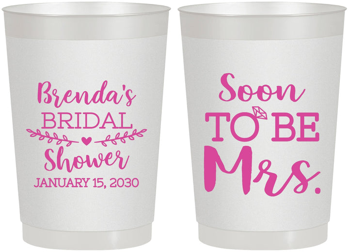 Personalized Bridal Shower 22 oz Frosted Cups - Soon To Be Mrs | 100013