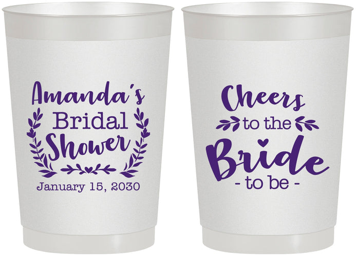 Personalized Bridal Shower 22 oz Frosted Cups - Cheers To The Bride | 100014