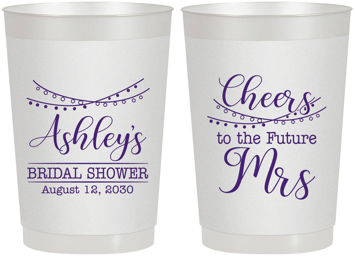 Personalized Bridal Shower 22 oz Frosted Cups - Future Mrs | 100018