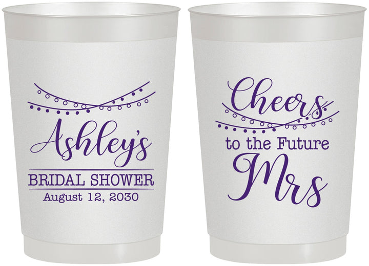 Personalized Bridal Shower 22 oz Frosted Cups - Future Mrs | 100018
