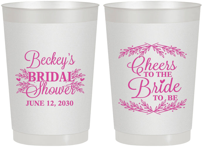 Personalized Bridal Shower 22 oz Frosted Cups - Cheers To The Bride | 100019
