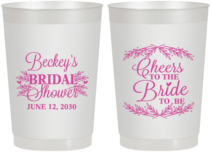 Personalized Bridal Shower 22 oz Frosted Cups - Cheers To The Bride | 100019