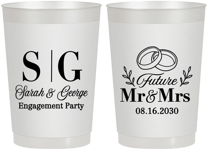 Personalized Engagement 22 oz Frosted Cups - Future Mr And Mrs | 10002